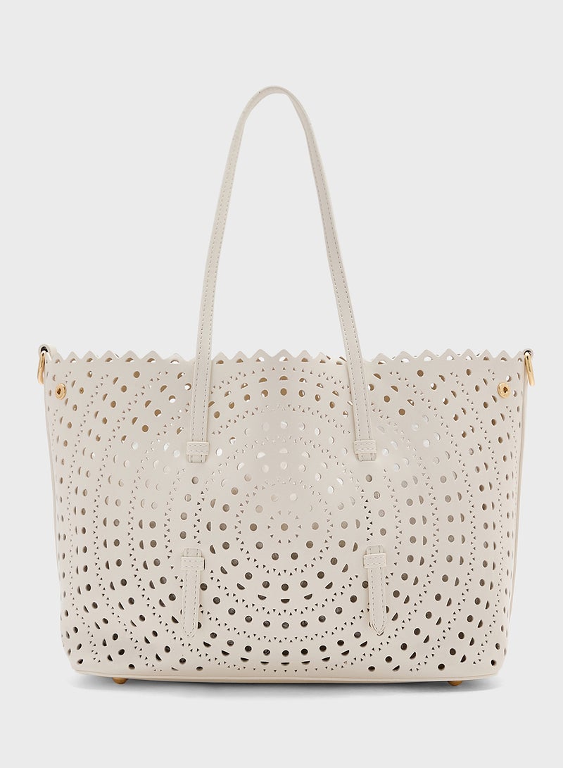 ايلا حقيبة يد ليزر مقصوصة مع جيب داخلي - Image 2