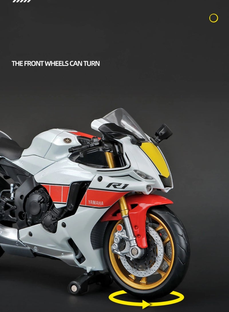 AROAQ YZF R1M Motorcycle Model Toy, 1/12 Scale Diecast Simulation Model Bike, Durable and Realistic Collector Motorcycle Replica, Motor Cycle Collection Decoration Toy For Boys, (Blue) - Image 4