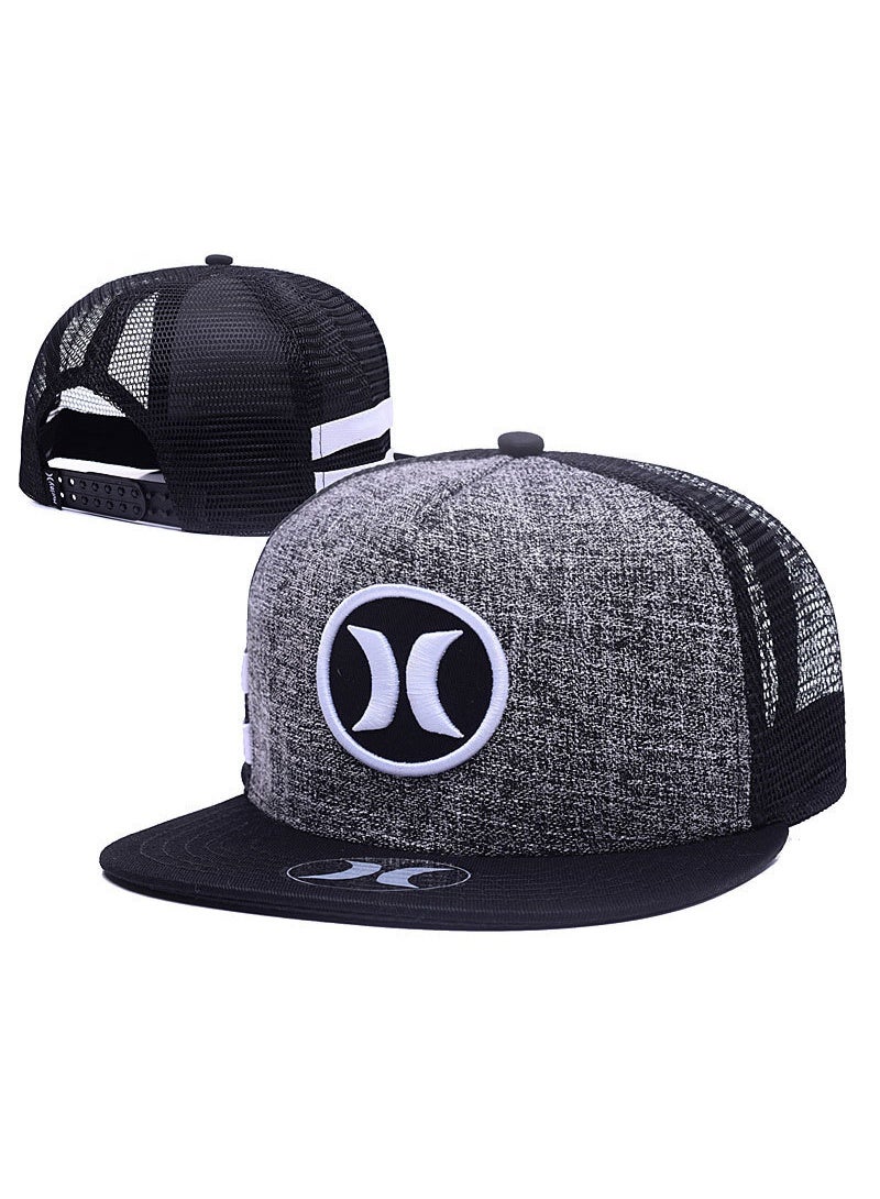 Hurley Black and Gray Trucker Hat with Circular Logo
