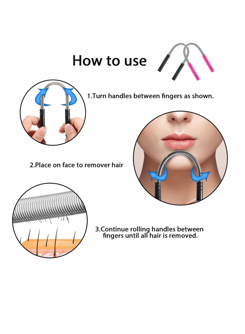 KASTWAVE 12 Pieces Facial Hair Removal Spring Eyebrow Face Epilator Threading Tool for Women Chin Cheek Mustache Upper Lip  - Image 5