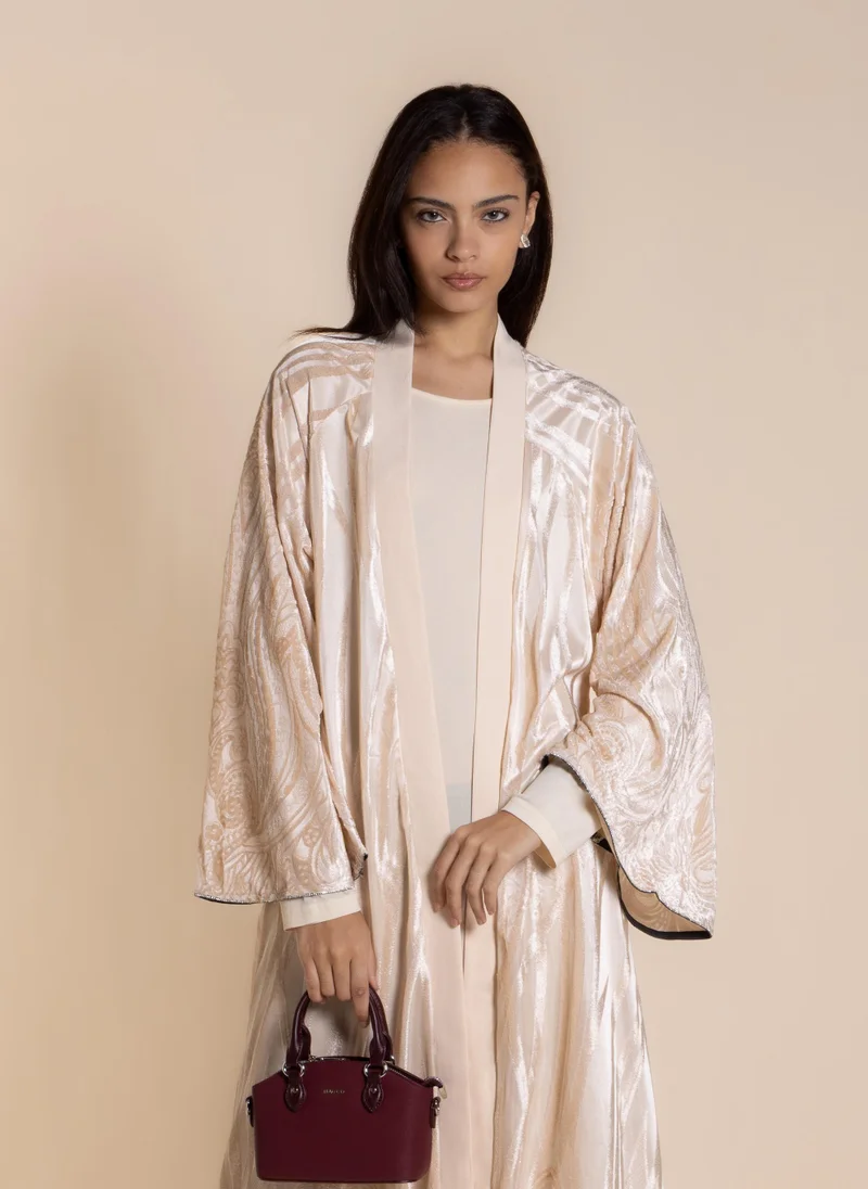 شايبس TEXTURED VELVET ABAYA WITH INNER DRESS