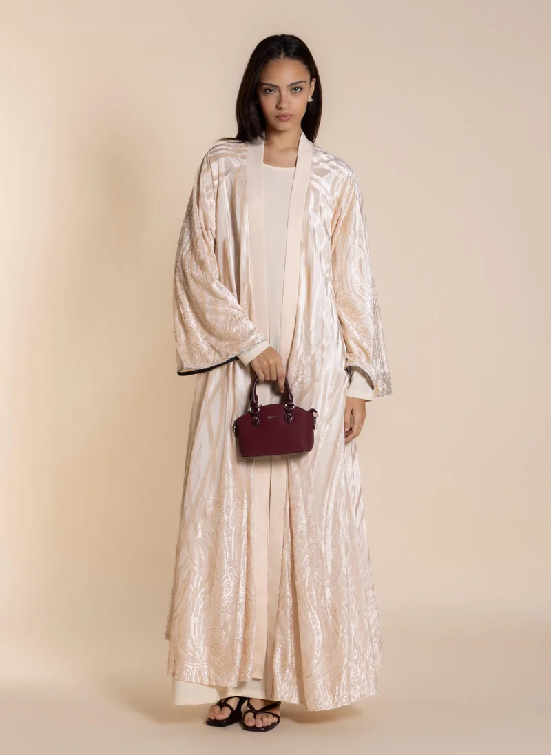 شايبس TEXTURED VELVET ABAYA WITH INNER DRESS