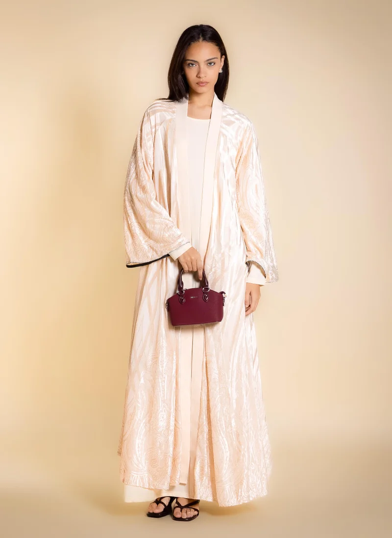 شايبس TEXTURED VELVET ABAYA WITH INNER DRESS
