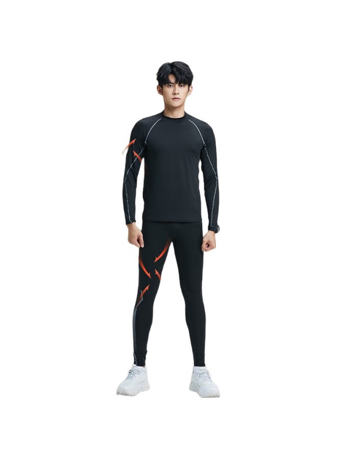 BURUITE Men'S Sports Set, Tight-Fitting Fitness Wear, Badminton Training Suit, Long-Sleeve Quick-Dry Shirt, Running And Cycling Outfit For Autumn - Image 2