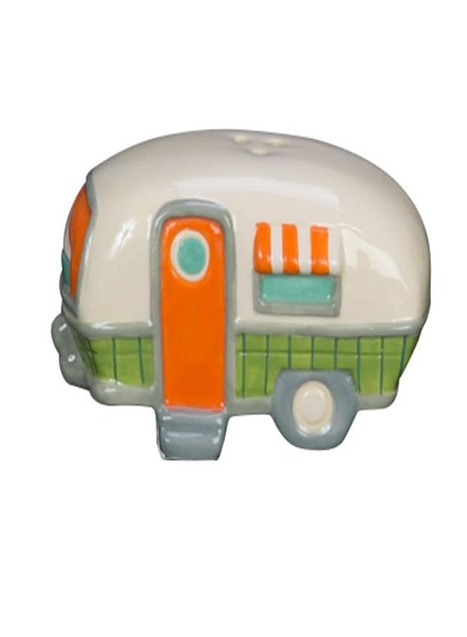 Beachcombers Ceramic Salt and Pepper Camper Design Shaker Matching Set 2" x 6.25" Coastal Beach Mountain Summer House Camping RV Kitchen Decor Decoration Cream - Image 2
