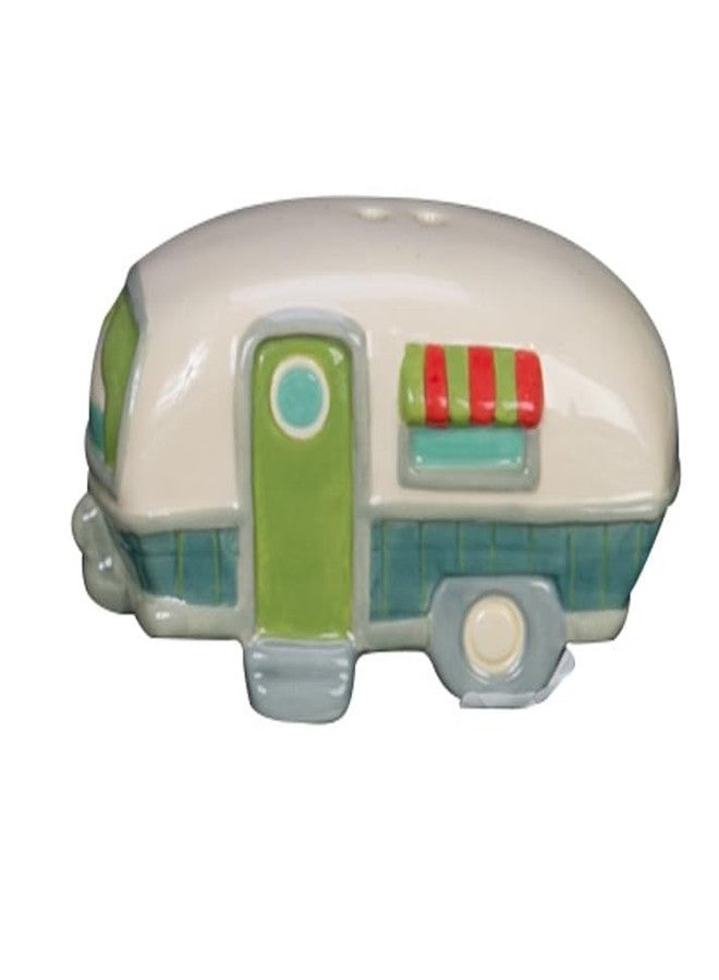 Beachcombers Ceramic Salt and Pepper Camper Design Shaker Matching Set 2" x 6.25" Coastal Beach Mountain Summer House Camping RV Kitchen Decor Decoration Cream - Image 3