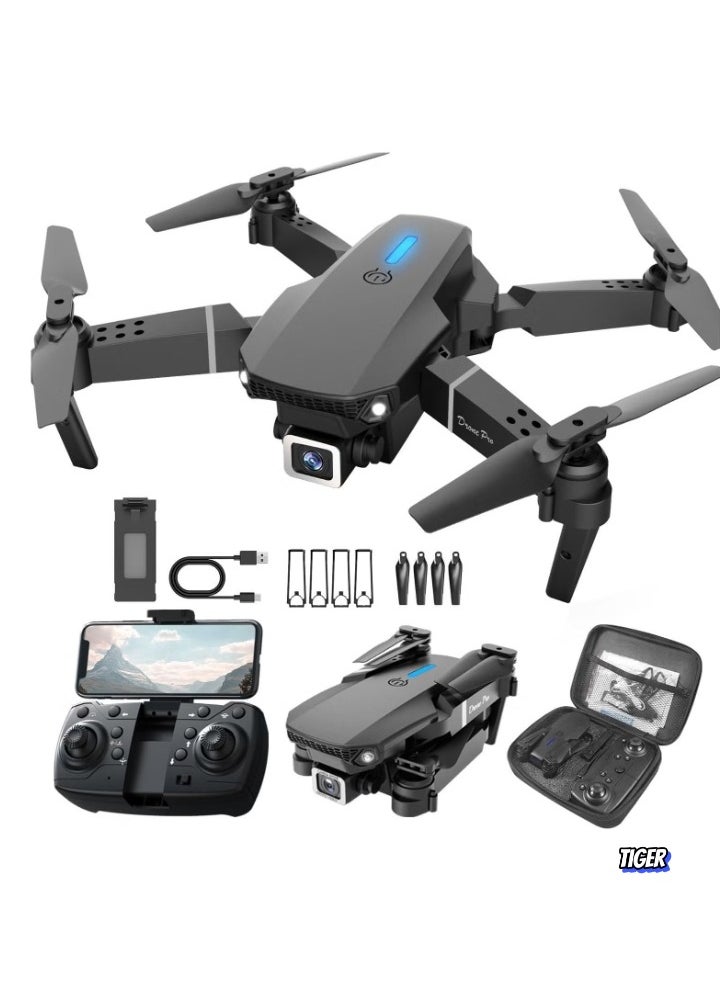 TIGER - E88 4K HD Drone with Single Camera – Foldable Aerial Aircraft for Beginners, 2.4GHz Real-Time Transmission, 360° Roll, Long Battery Life, Headless Mode, Trajectory Flight & One-Key Return - Image 1