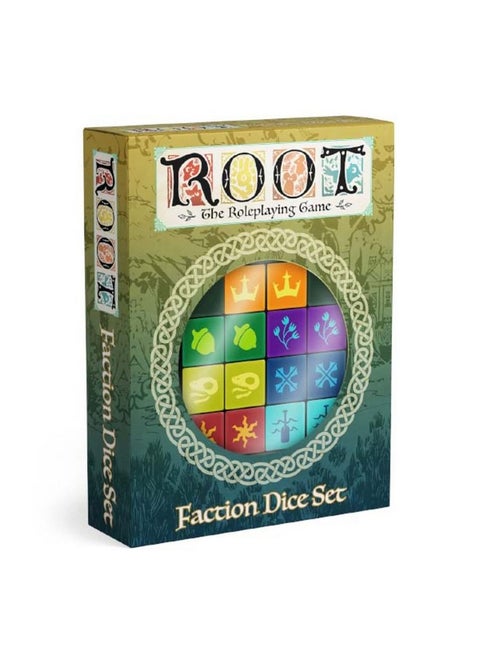 Dice Set For Root: The Roleplaying Game, 14 Six-Sided Dice Engraved With 7 Woodland Factions, Tabletop Fantasy Adventure
