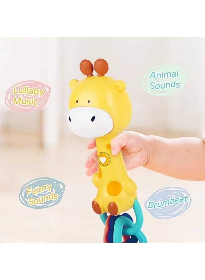 دوكو لعبة موسيقية للرضع، لعبة تسنين للأطفال الرضع من 6-12-18 شهر، ألعاب حسية للأطفال، هدايا للأطفال (زرافة) - Image 3
