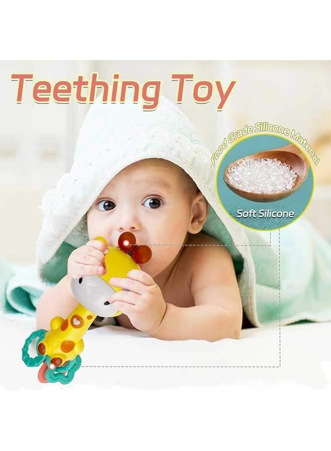 دوكو لعبة موسيقية للرضع، لعبة تسنين للأطفال الرضع من 6-12-18 شهر، ألعاب حسية للأطفال، هدايا للأطفال (زرافة) - Image 2