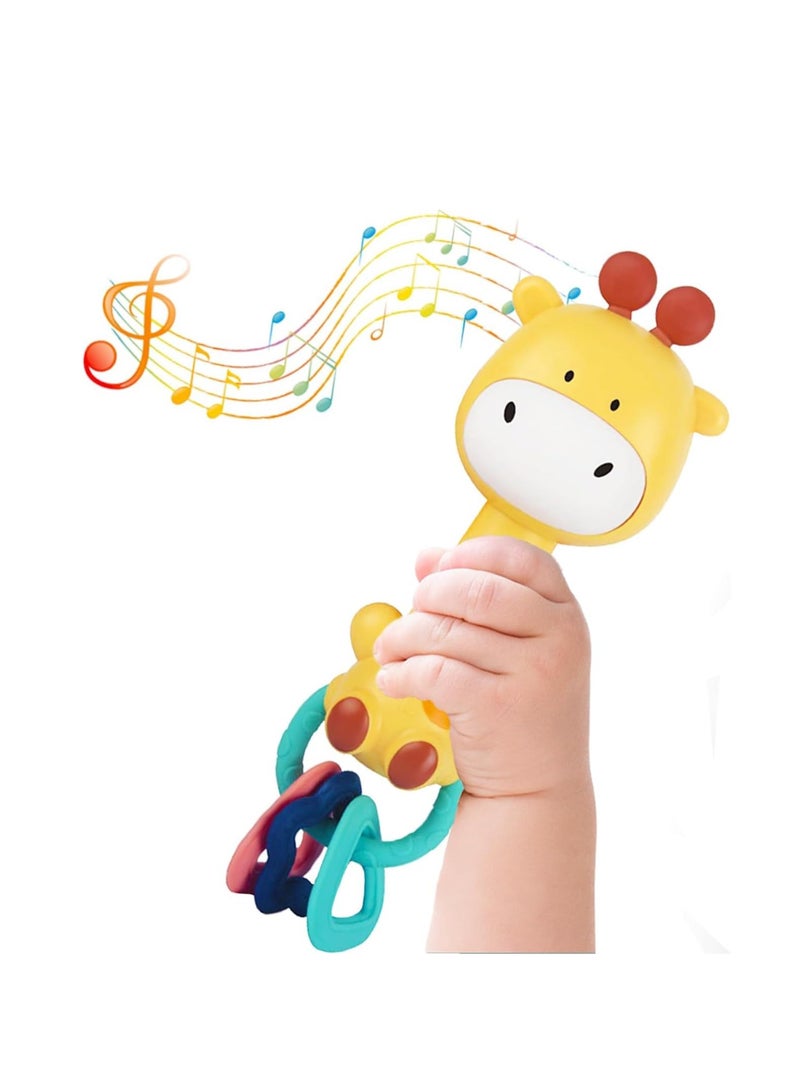 دوكو لعبة موسيقية للرضع، لعبة تسنين للأطفال الرضع من 6-12-18 شهر، ألعاب حسية للأطفال، هدايا للأطفال (زرافة) - Image 1