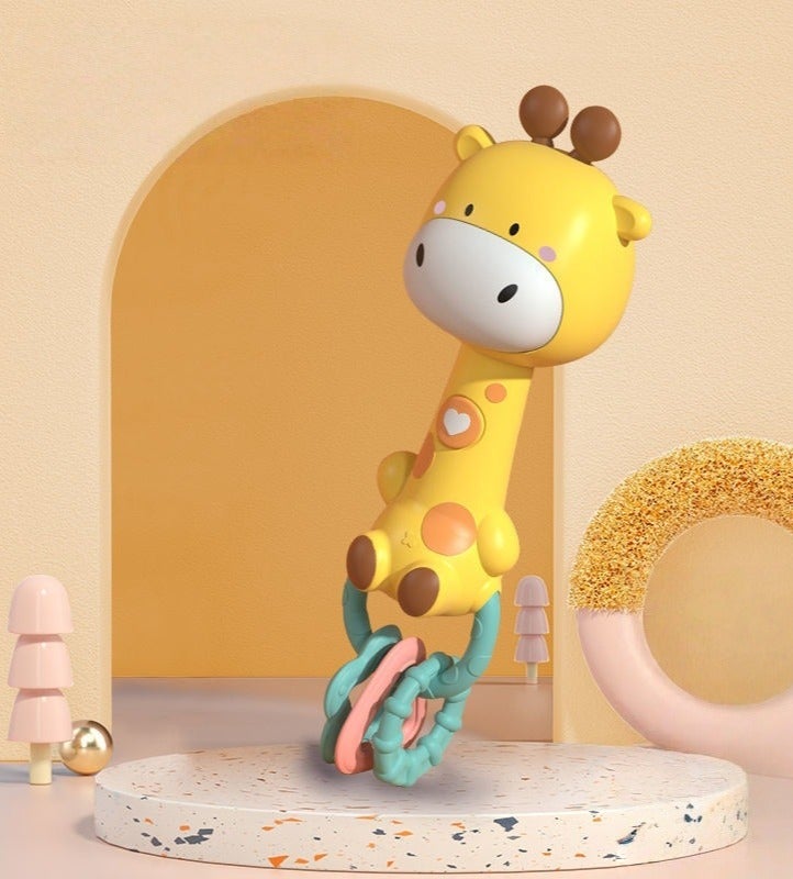 DOOKOO Baby Music Rattle Toy, Baby Teething Toy for Infants 6-12-18 Months Toddlers Sensory Toys Baby Boy Girl Gifts (Giraffe) - Image 1