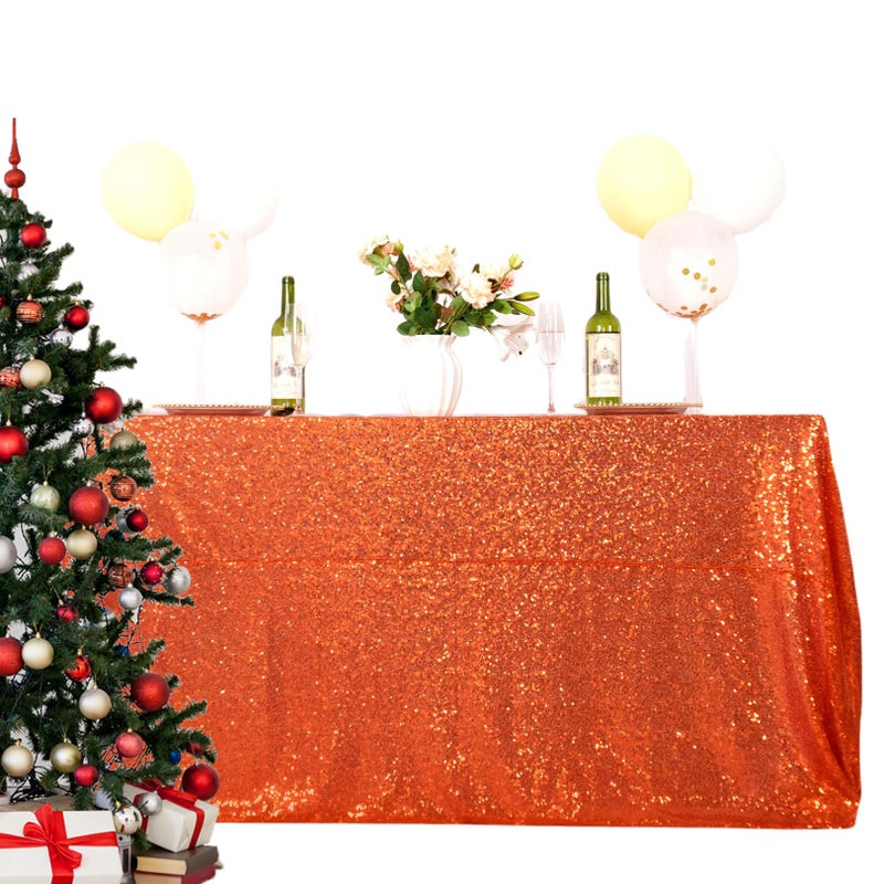 DUOBAO DUOBAO Sequin Tablecloth 60x102Inch Orange Rectangle Tablecloths Popular Bridal Dress Table Cloth Party for Halloween Christmas Decor Fashion Overlay 60x102Inches Coral 