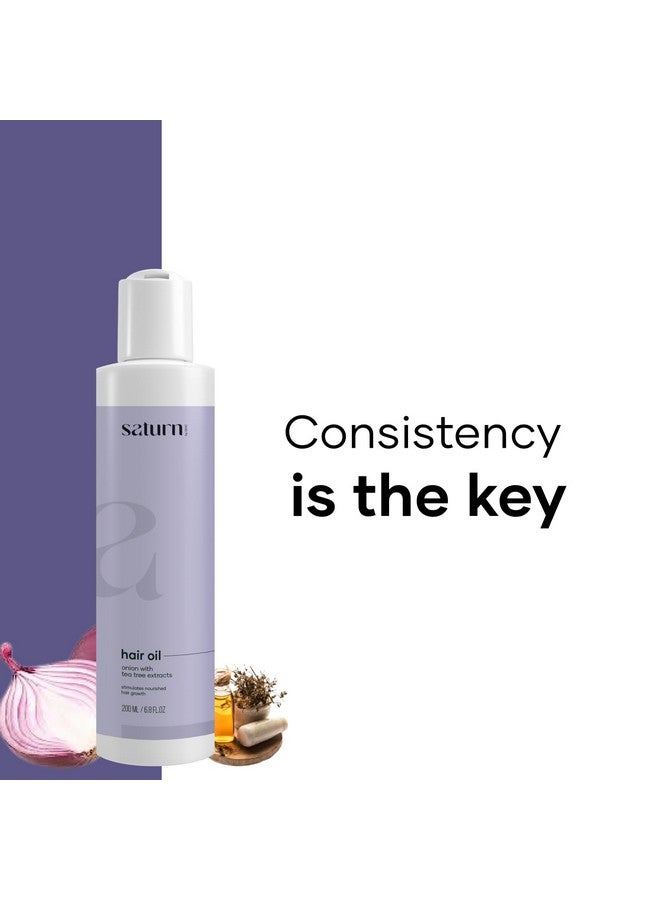 ساترن باي چي اتش سي زيت نمو الشعر لعلاج تساقط الشعر، شعر أقوى وأكثر كثافة بزيت البصل وزيت برينجراج، خالٍ من البارابين والكبريتات وSLS، 200 مل - (عبوة من قطعة واحدة) - Image 5