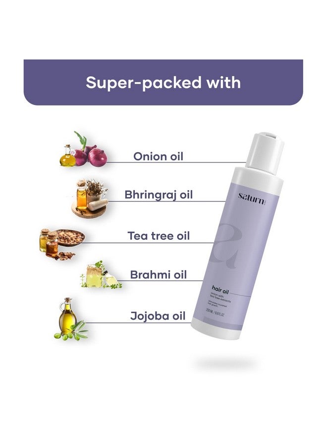 ساترن باي چي اتش سي زيت نمو الشعر لعلاج تساقط الشعر، شعر أقوى وأكثر كثافة بزيت البصل وزيت برينجراج، خالٍ من البارابين والكبريتات وSLS، 200 مل - (عبوة من قطعة واحدة) - Image 4