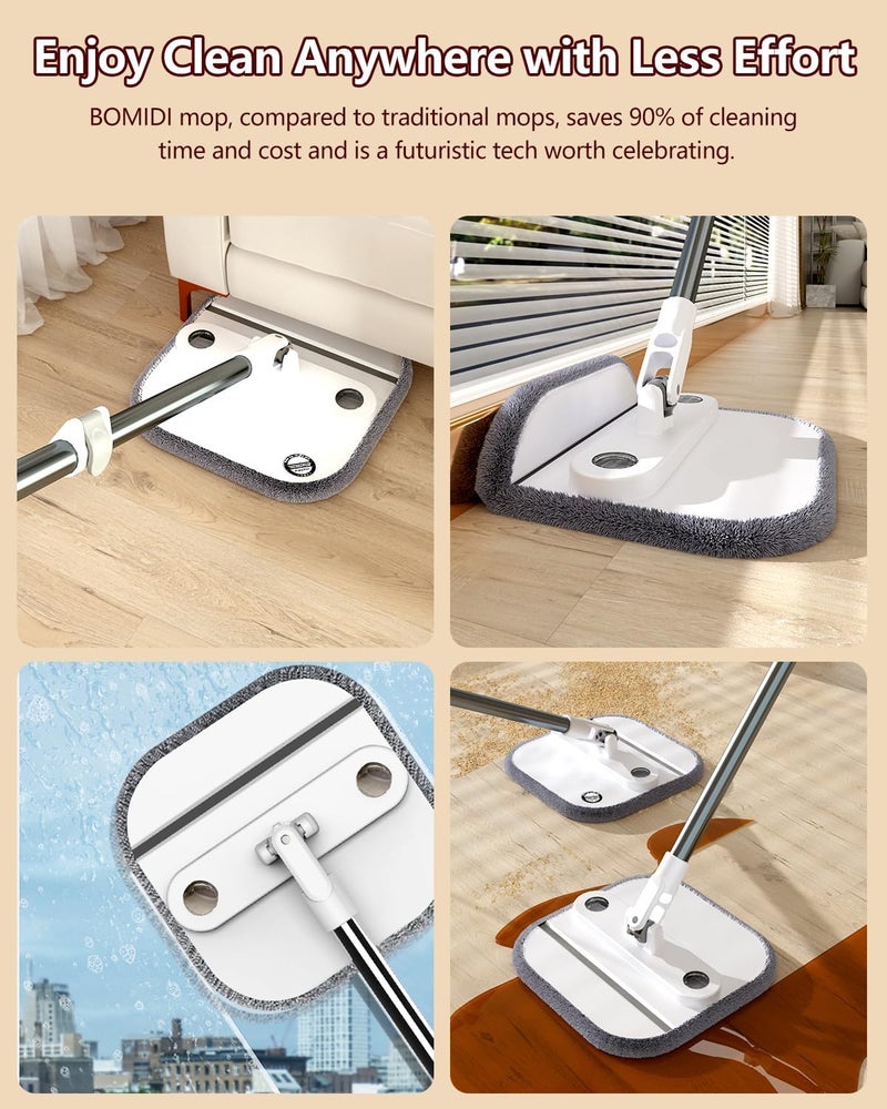 BOMIDI Spin Mop Bucket Set, 360 Degree Spinning Mop with Self Separation Dirty and Clean Water System, Easy Wring Floor Mop with Detachable Heads for Floor Cleaning on Home Kitchen - Image 5