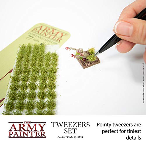 The Army Painter 2-Piece Precision Tweezers, Set of Slant & Pointy Tweezers, Craft Tweezers Precision Fine Point for Assembling Miniatures, Small Crafting Tweezers: 95mm Flat Tip & 103mm Pointy Tip - Image 5