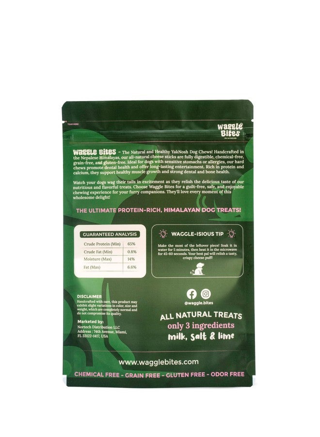 WaggleBites Dog Chew Original Yak Cheese، 100% طبيعي، طويل الأمد، مكافآت صحية وآمنة للكلاب التي يبلغ وزنها 75 رطلاً وأقل، 3 قطع [كبير] - 10 أونصة - Image 2