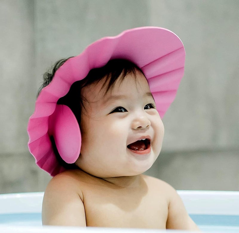 Concepta Baby bath Shower Cap,Bath Visor hat for Eye and Ear wash Protection,Adjustable Silicone Bathing Crown Waterproof Shampoo hat for Washing Hair, Shower Bathing Protection Bath Cap for Toddler, Baby, Kids, Children (Pack of 3 Pis) - Image 1