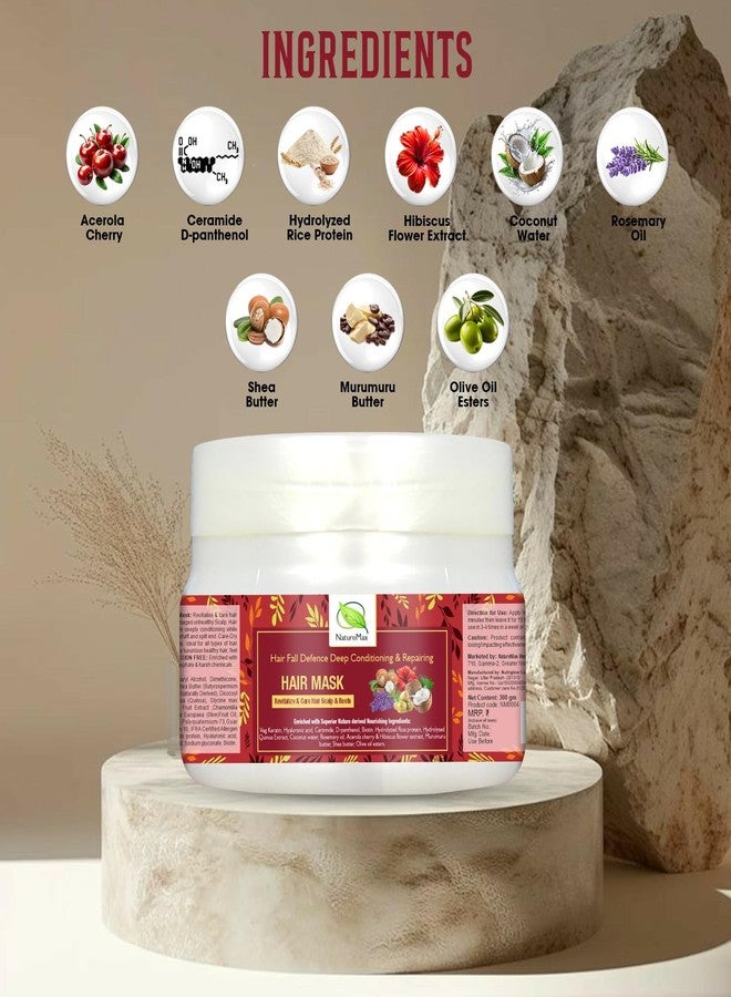 NATUREMAX قناع ناتشر ماكس المضاد لتساقط الشعر مع إكليل الجبل وزهرة الكركديه - 300 مل | تحكم في تساقط الشعر 10 أضعاف مع أفضل 10 مكونات فعالة للشعر | إصلاح فروة الرأس مع الكيتين والبيوتين والسيراميد للشعر الجاف والتالف والمجعد | حمض الهيالورونيك يتحكم في فقدان الرطوبة لمدة تصل إلى 72 ساعة ويمنح الشعر نعومة حريرية | خالٍ من الكبريتات والبارابين والسموم | تم اختباره من قبل أطباء الجلدية - Image 3