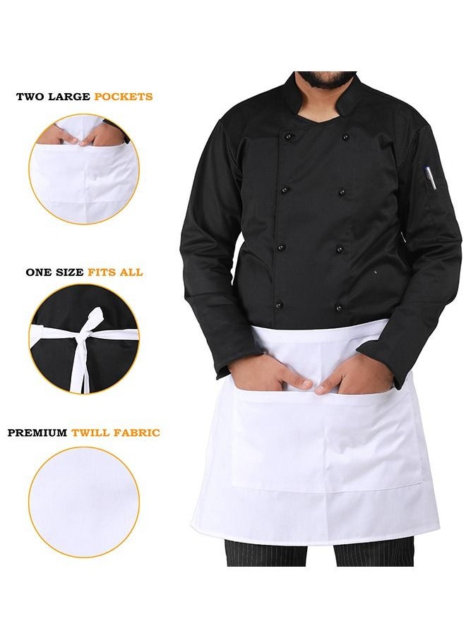 YANEK YANEK Kitchen Waist Apron | Unisex Chef Kitchen Adjustable Short Apron with Pockets | For Home, Restaurant, Cafe  - Image 4