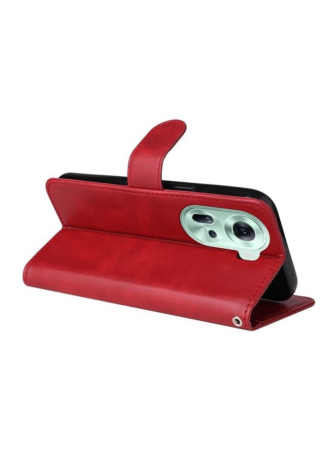 S-TOP Case For OPPO Reno11 5G Global Classic Calf Texture Flip Leather Phone Case - Image 5