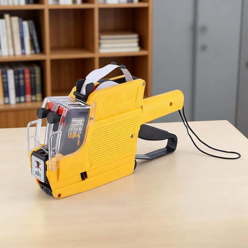 Mx-6600 Label Tag Machine Kit, 2 Line 20 Bit Label Sticker Machine with 5 Label Rolls and 1 Ink Roller, Smooth Printing, Easy to Use Label Maker for Retail, Blue - Image 2