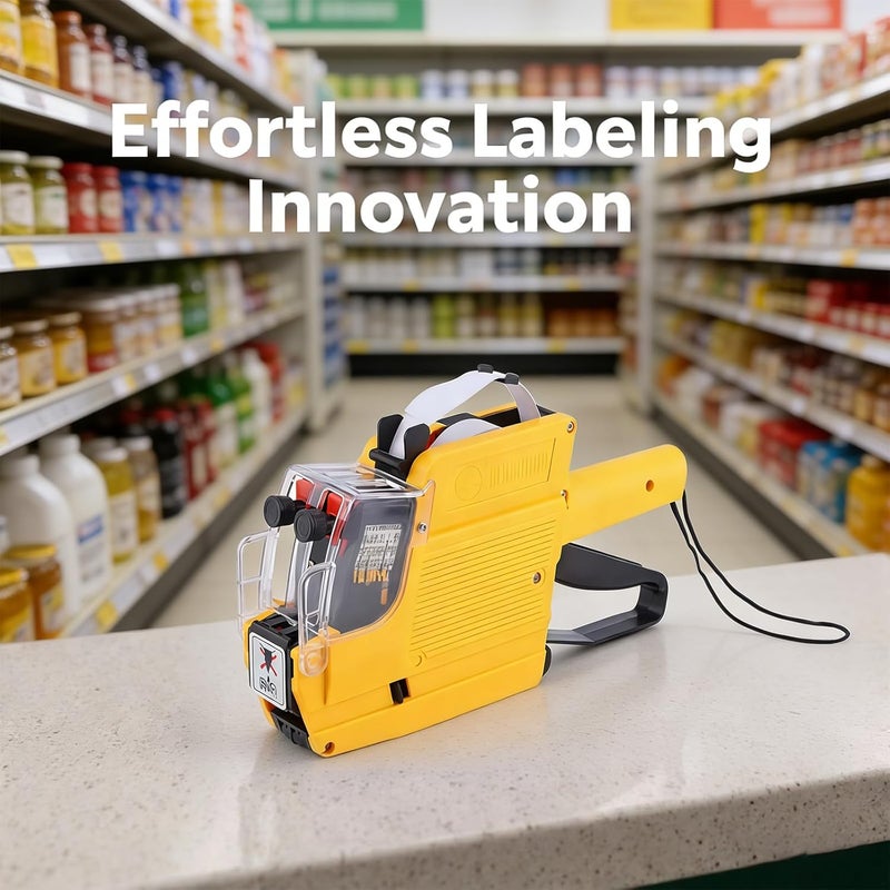 Mx-6600 Label Tag Machine Kit, 2 Line 20 Bit Label Sticker Machine with 5 Label Rolls and 1 Ink Roller, Smooth Printing, Easy to Use Label Maker for Retail, Blue - Image 4