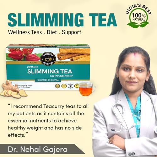 TEACURRY Slimming Tea For Weight Management (30 Tea Bags, 1 Month Pack) - Manage Over All Weight | Get Slimmer And Toned Body Shape | For Men And Women, Ginger, 60 Gram - Image 2
