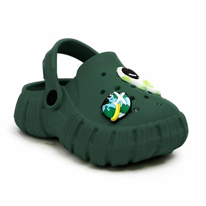 GIMME ! Little Monkey, Toddler Clogs Slippers, 12 Months to 6 Years, Baby Boy, Waterproof, Lightweight, Cute Cartoon Fun Charms, Mehndi, Non-Slip Sole - Image 4