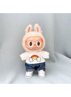 LABUBU 17cm Rabubbu Plush Outfit Charm - Simple Sakura Set Keychain (Outfit Only) 