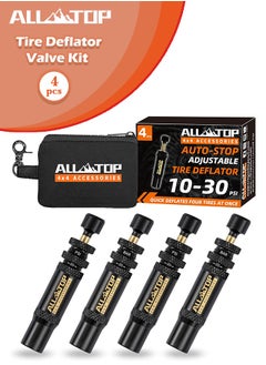 AllTopBargains Adjustable Auto-Stop Tire Deflator Valve Kit (10-30 PSI), Screw-on Tire Air Down Tool for Off-road 4x4 Vehicles, Compatible with Jeep, Car, Motorcycle and Truck  - Image 1