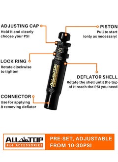 AllTopBargains Adjustable Auto-Stop Tire Deflator Valve Kit (10-30 PSI), Screw-on Tire Air Down Tool for Off-road 4x4 Vehicles, Compatible with Jeep, Car, Motorcycle and Truck  - Image 3