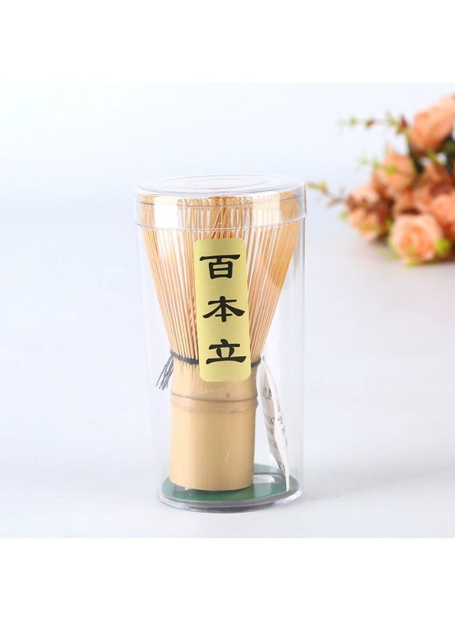 خفاقة شاي الخيزران، خفاقة ماتشا ذات 100 سن، مناسبة لخلط مسحوق الماتشا، معبأة بشكل فردي. - Image 4