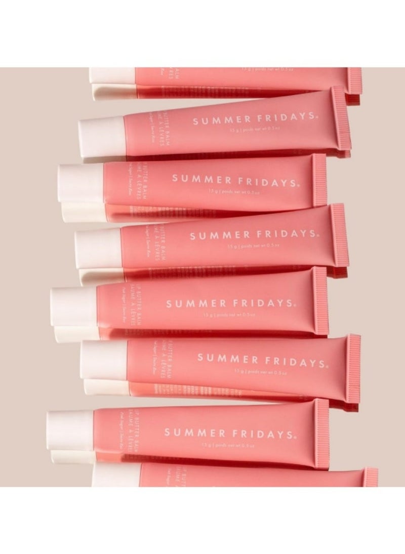 SUMMER FRIDAYS بلسم الشفاه من سامر فرايديز - قناع مرطب للشفاه وبلسم للشفاه لترطيب فوري، لمعان وترطيب - عناية مهدئة للشفاه بلون شفاف - سكر وردي (0.5 أونصة) - Image 4
