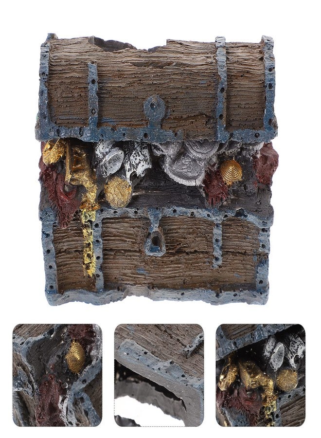 balacoo Aquarium Ornament, Simulation Treasure Chest Fish Tank Decoration Resin Hide Castle Ornament Underwater Landscape Decor - Image 2