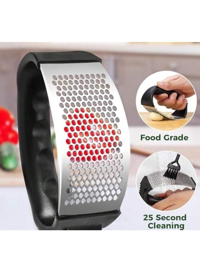 هراسة ثوم معدنية بيد بلاستيك مريحة – لتسهيل هرس الثوم بسرعة وسهولة - Image 4