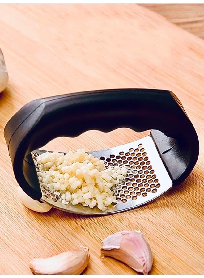 هراسة ثوم معدنية بيد بلاستيك مريحة – لتسهيل هرس الثوم بسرعة وسهولة - Image 2