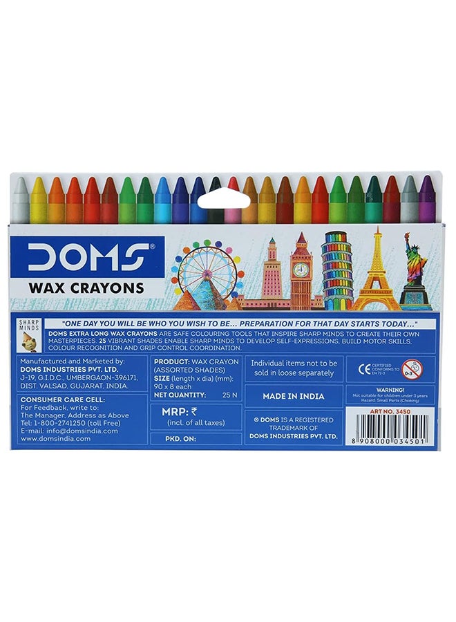 DOMS أقلام شمع دومز الطويلة جداً 24 لوناً - Image 2
