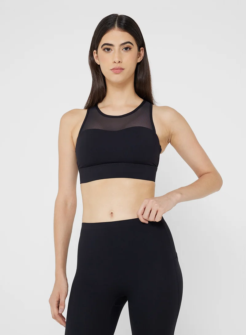 فورورد Mesh Panel Sports Bra with Back Clasp