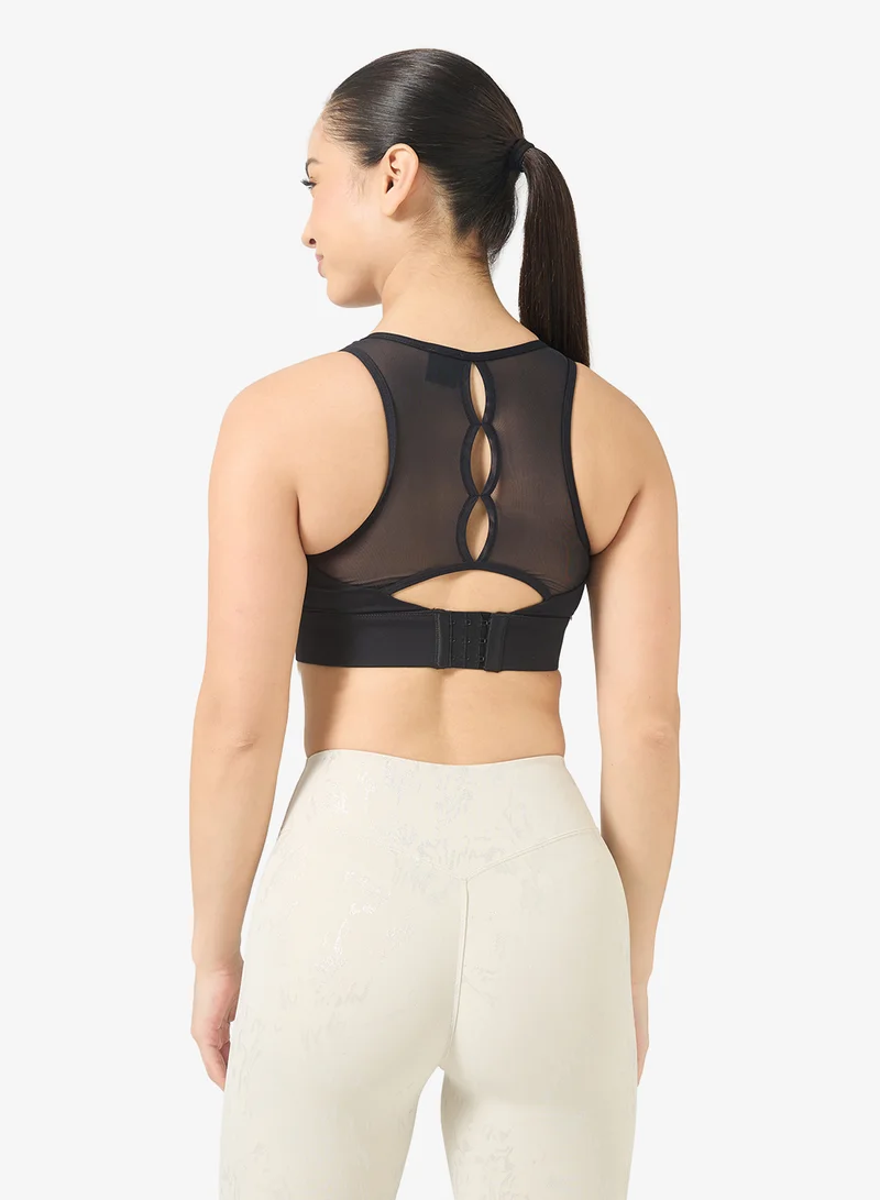 FRWD Mesh Panel Sports Bra with Back Clasp