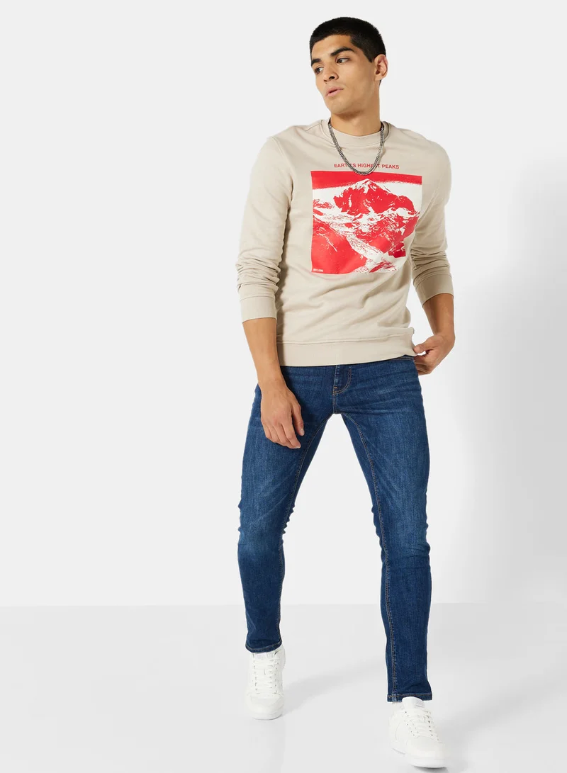 Only & Sons Dylan Graphic Crew Neck Sweater