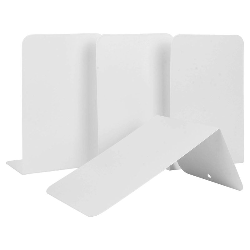 LISHINE 6 Pcs White Metal Bookends, Bookends for Shelves, Heavy Duty Book Ends to Hold Books, Book Stopper for Shelves, Heavy Books, Decorative, Home, Office, Kids1 - Image 4