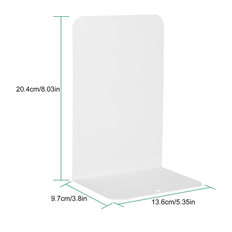 LISHINE 6 Pcs White Metal Bookends, Bookends for Shelves, Heavy Duty Book Ends to Hold Books, Book Stopper for Shelves, Heavy Books, Decorative, Home, Office, Kids1 - Image 2