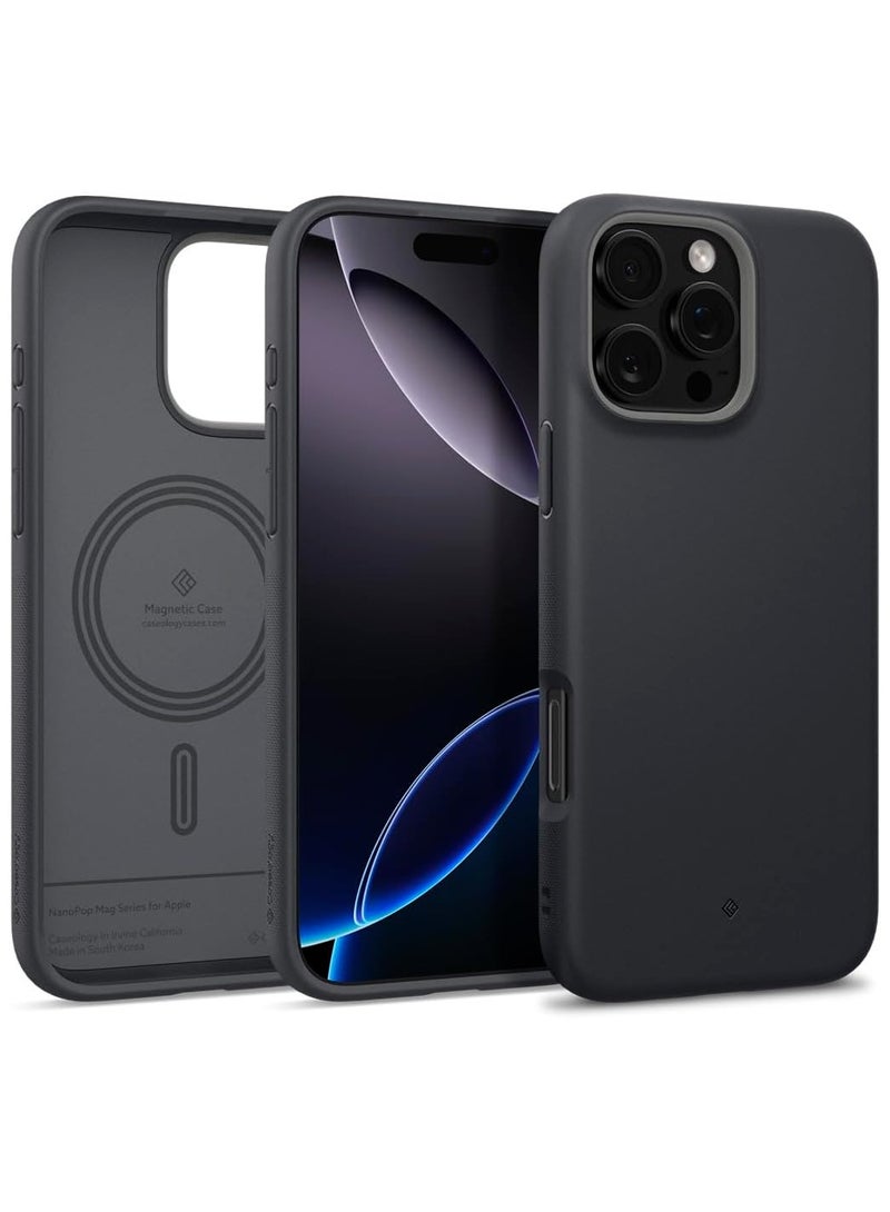 Caseology غطاء حماية Nano Pop Mag لجهاز iPhone 16 Pro MAX مع تقنية MagSafe - سمسم أسود - Image 1