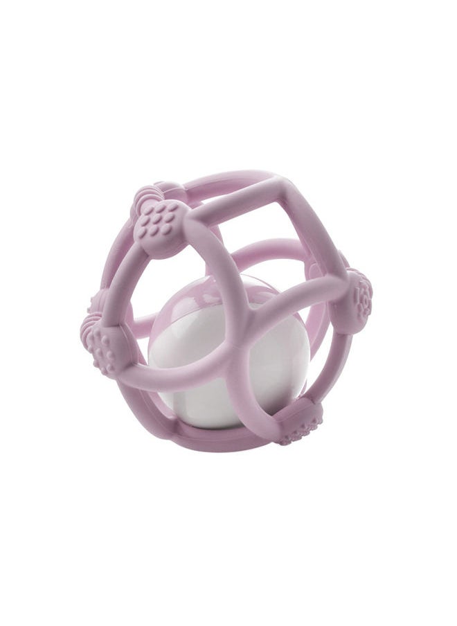 kidsme - Silicone Teething Ball For Hearing And Motor Skill Development For Baby Girl From 3 Months And Above Plum - Image 1