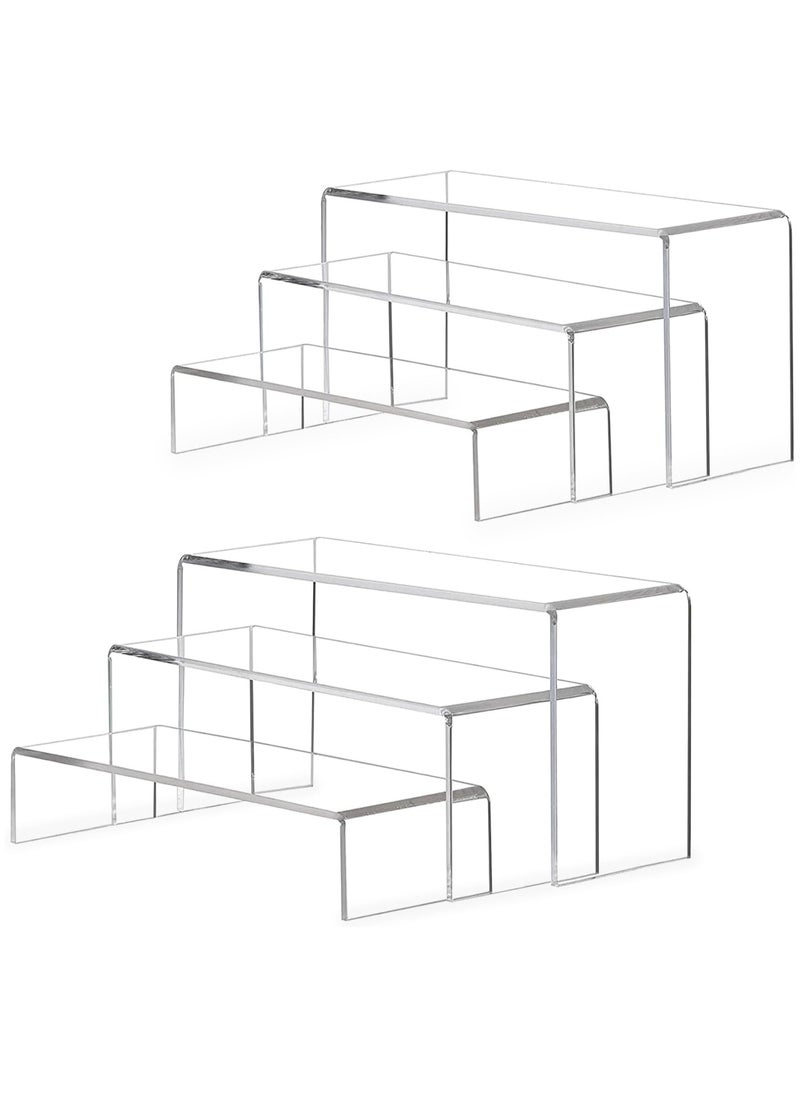 6 pcs Clear Acrylic Showcase Display Risers Dessert and Cupcake Stand Risers for party event shoe Riser Display Organizer Cosmetics Display Riser