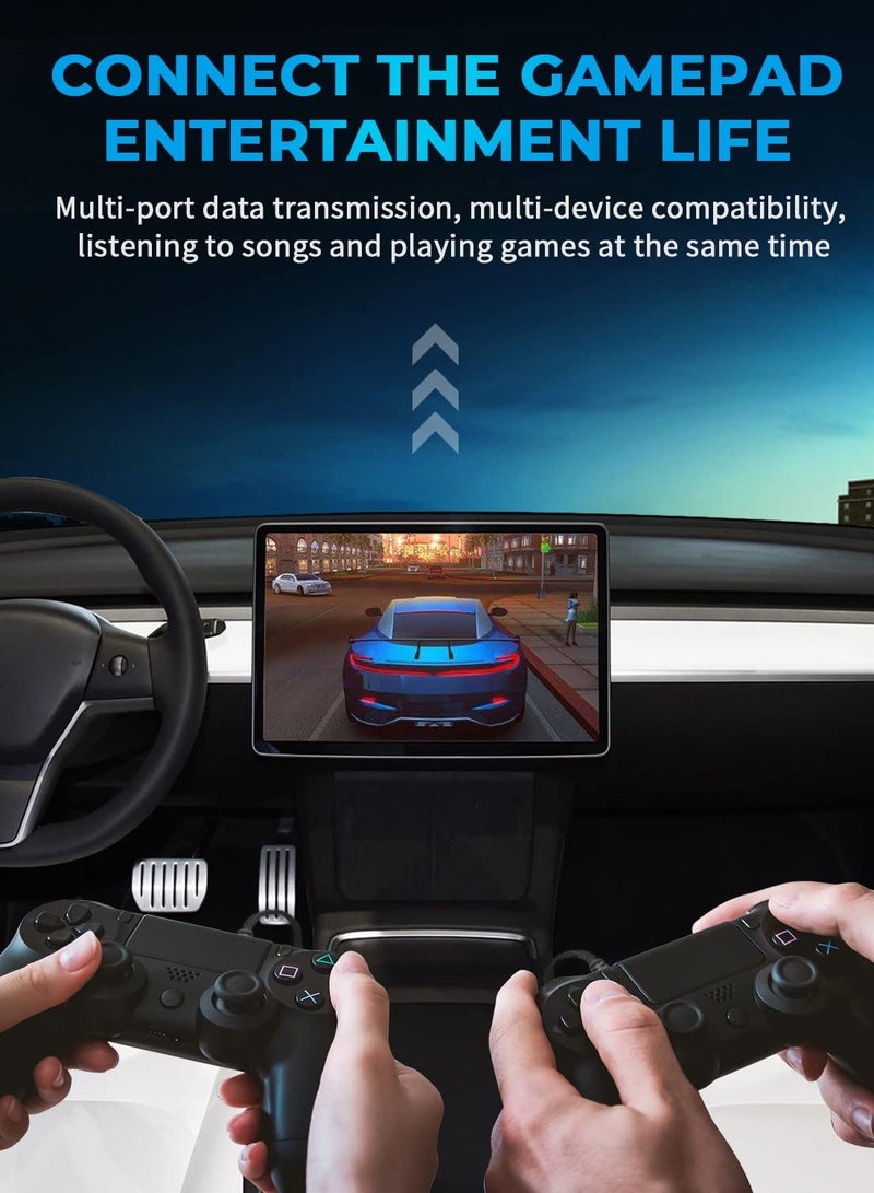 6-in-1 USB Hub Docking Station for Tesla Model Y & 3 (2021-2022) - Smart Sensor Center Console Accessory for Charging & Data Transfer of Smartphones and Game Controllers.  - Image 3