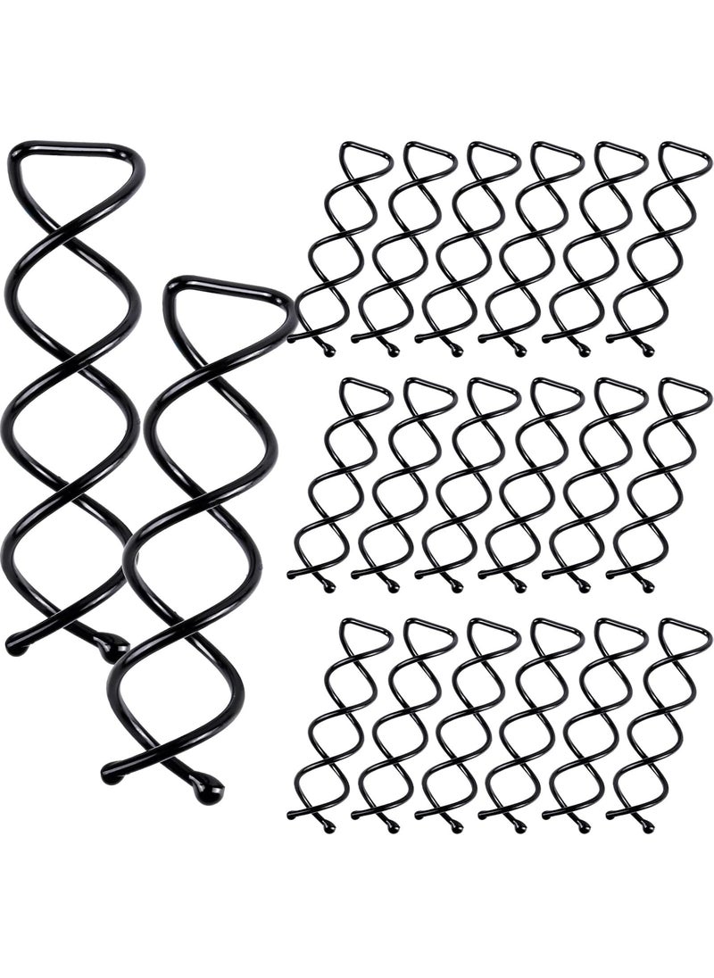 FANDAMEI 20PCS Spiral Hair Pins Spin Pins Spiral Bobby Pins for Girls Women and Kids NonScratch Round Clip  Bun Twist Stylish Bun Bobby Pins Premium Spin Pins for Hair Black 