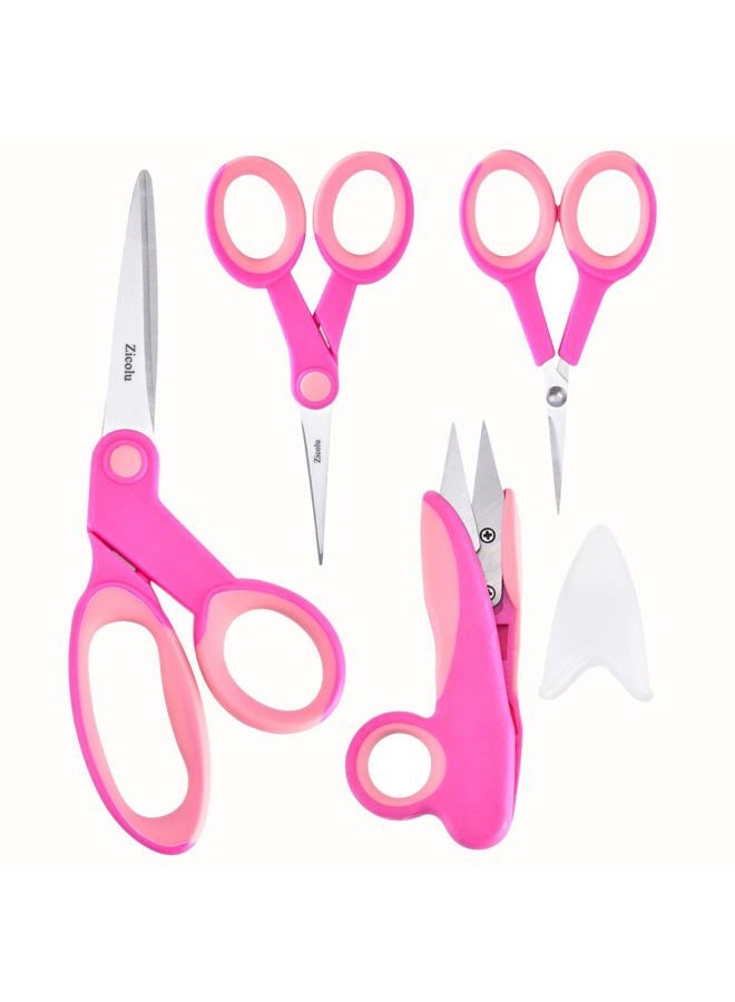 Zicolu Premium Sewing Scissors Bundle: Heavy Duty Fabric, Detail Embroidery & Small Selvedge Scissors, Thread Snips for Tailoring, Dressmaking, Quilting & Arts&Crafts - Image 1